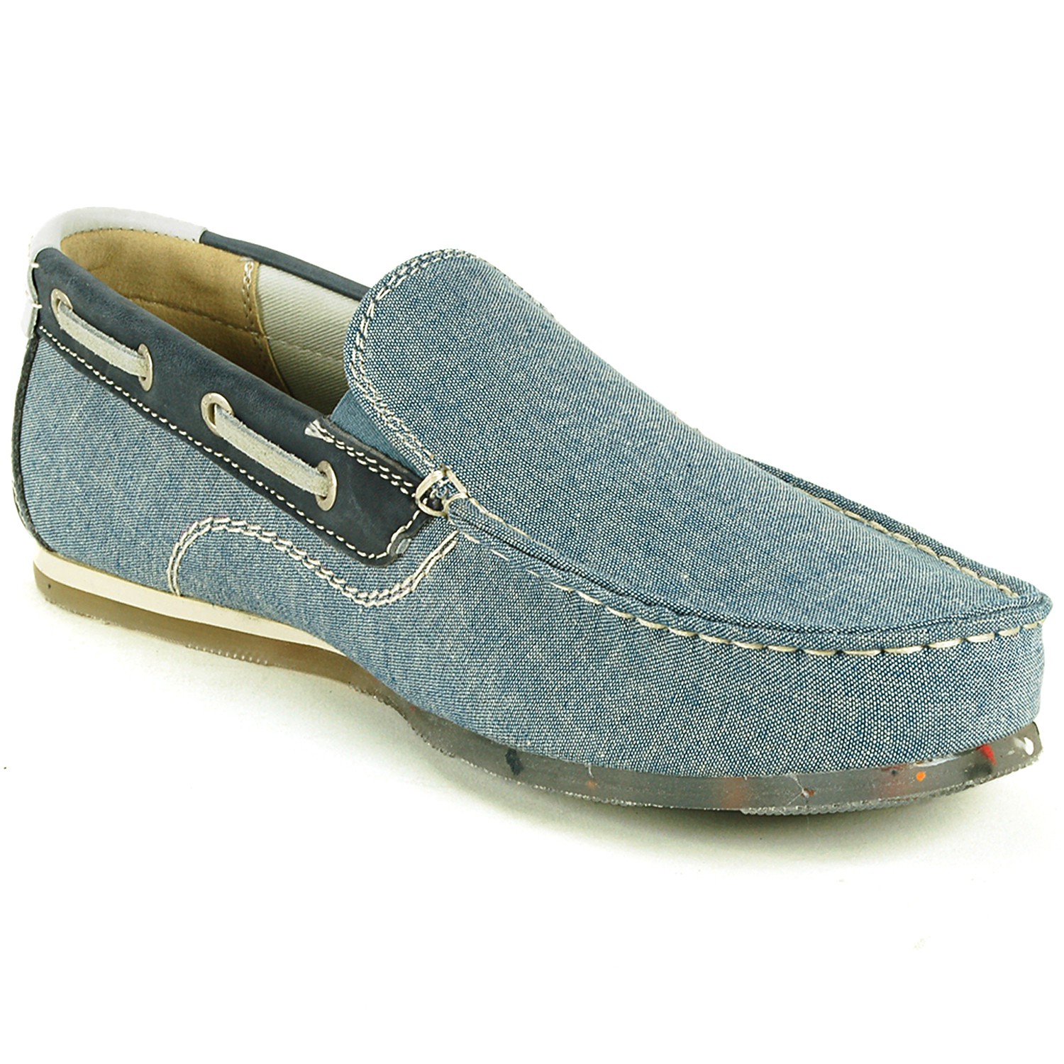 GBX Mens Boat Shoes Slip On Loafers Double Gore Moc Toe Fabric Comfort